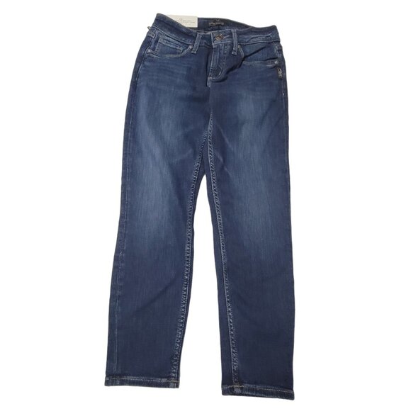 Silver Suki Skinny Crop Mid Rise Curvy Jeans Womens Size 26 Dark Wash Denim Pant - Picture 2 of 9